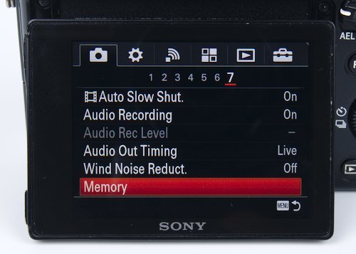 Sony A7 Menu Navigation