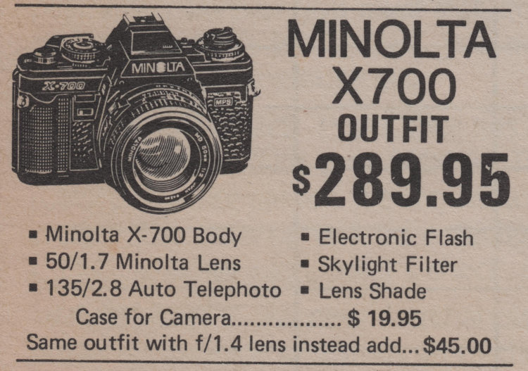 Original price of the X-700