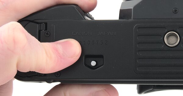 Canon T50 Take-up Spool Unlock Button