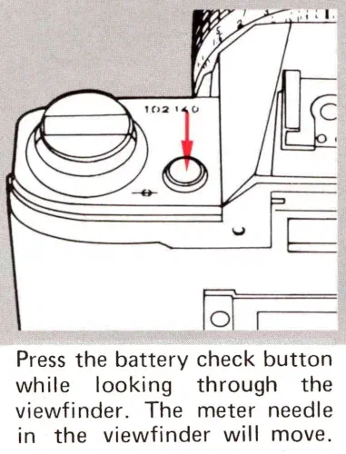 Canon AE-1 Battery Check Button