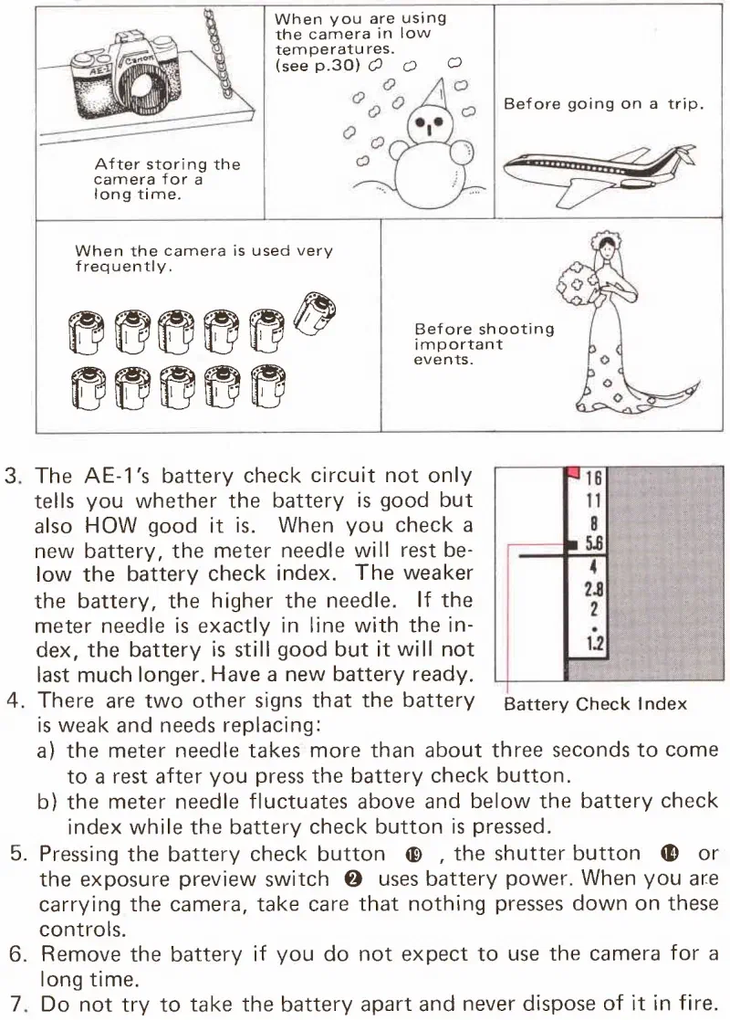Information about compatible batteries for the Canon AE-1 35mm film camera Information about compatible batteries for the Canon AE-1 35mm film camera