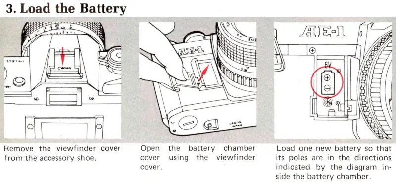canon ae-1 battery installation canon ae-1 battery installation