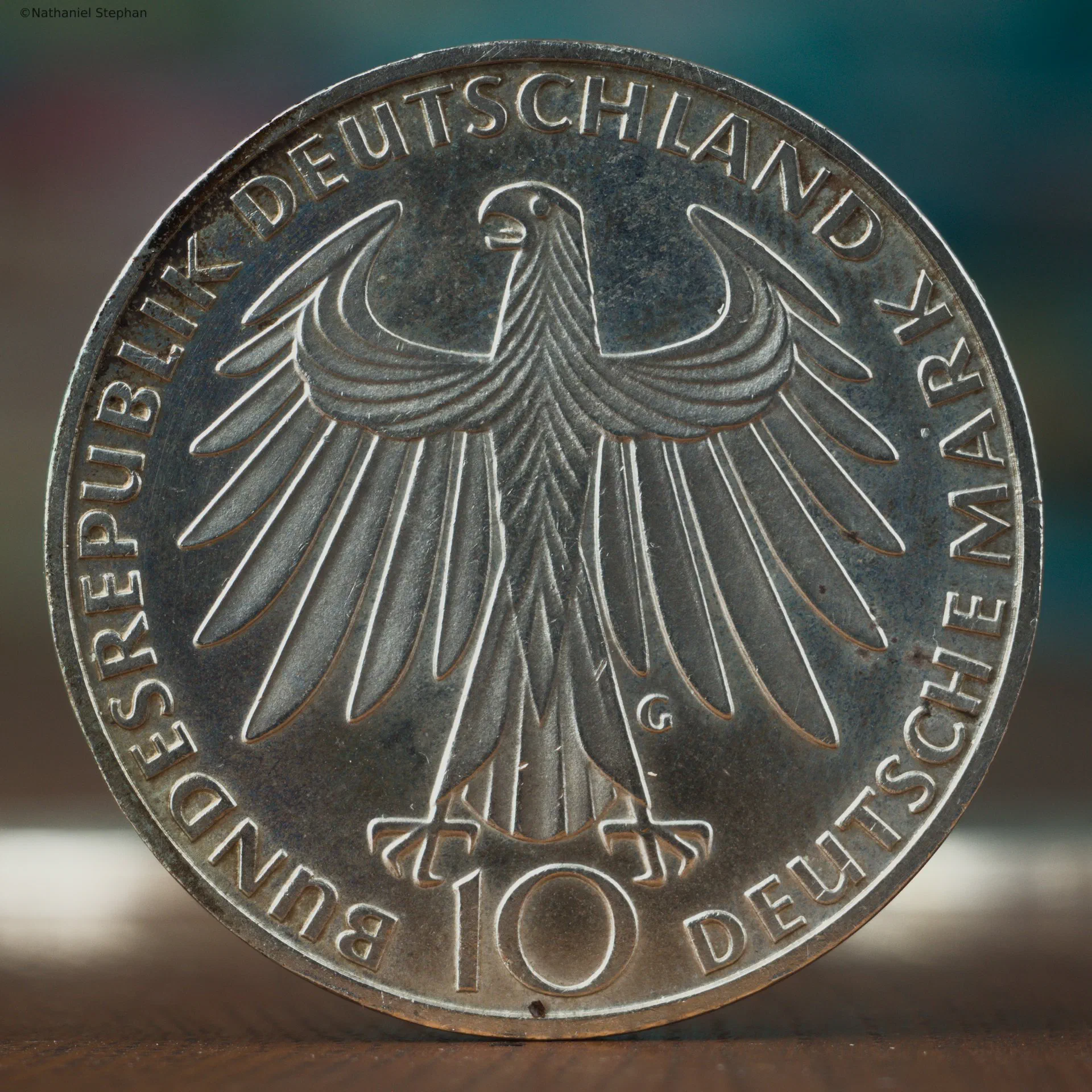 1972 Munich Olympics 10 Mark Coin – Reverse Reverse side of the 1972 Munich Olympics German 10 Mark silver coin