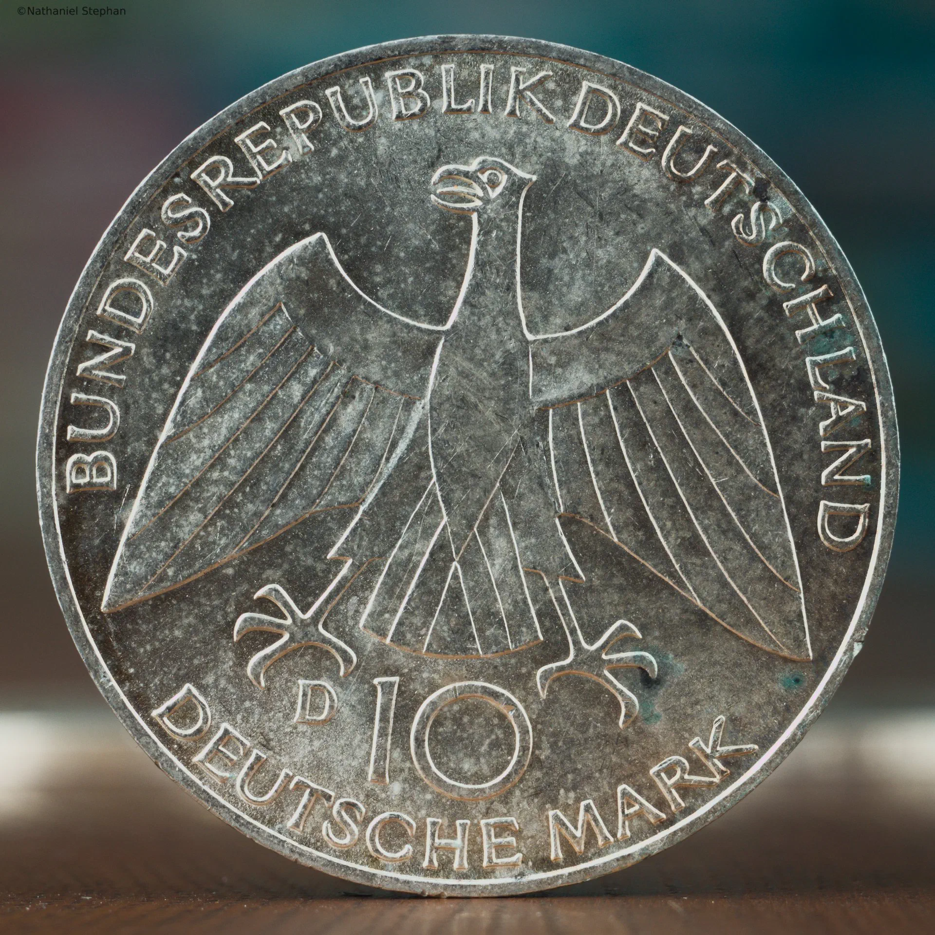 German 10 Mark Coin – Olympische Spiele 1972 – Reverse Reverse of the German 10 Mark Olympische Spiele 1972 commemorative silver coin