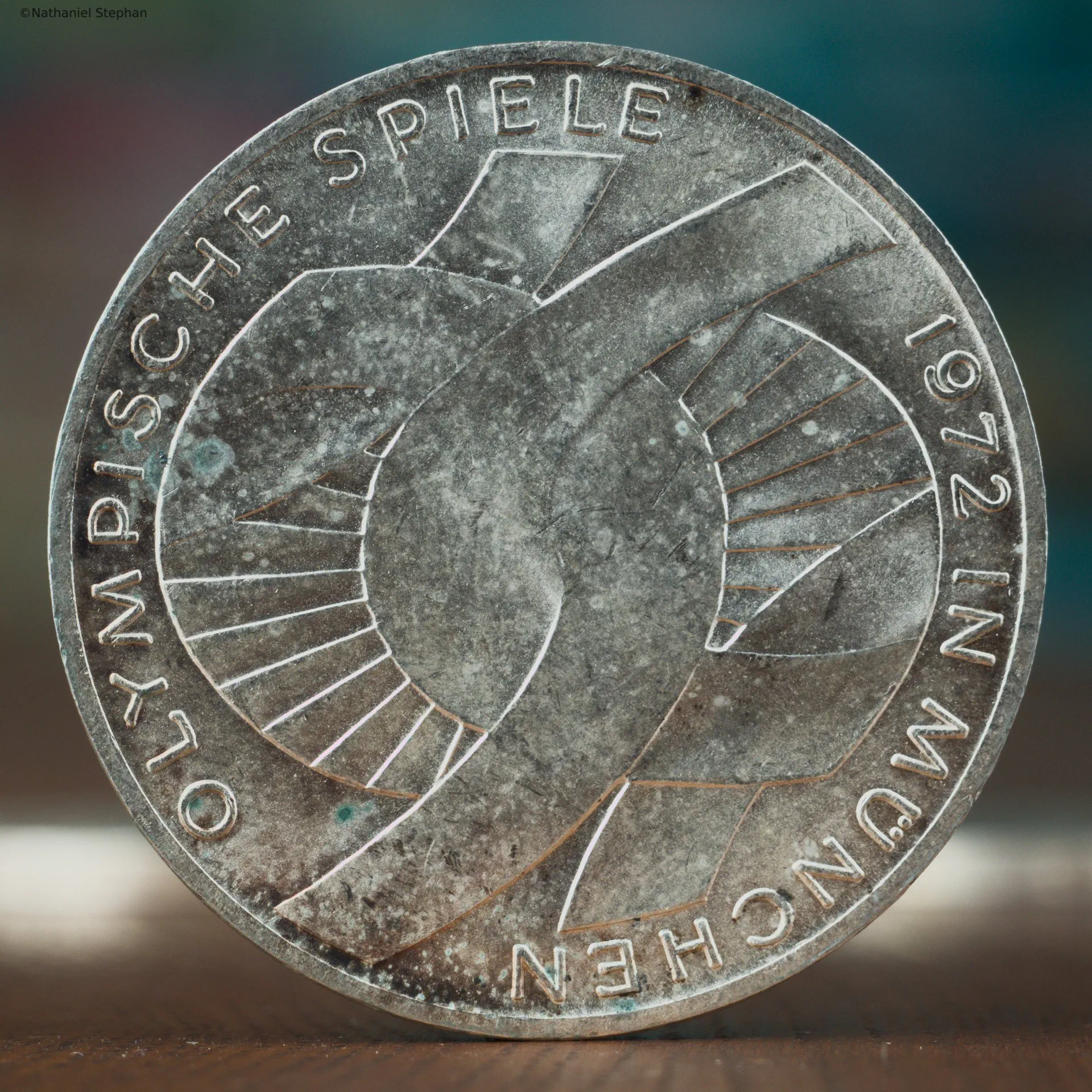 German 10 Mark Coin – Olympische Spiele 1972 – Obverse Obverse of the German 10 Mark Olympische Spiele 1972 commemorative silver coin