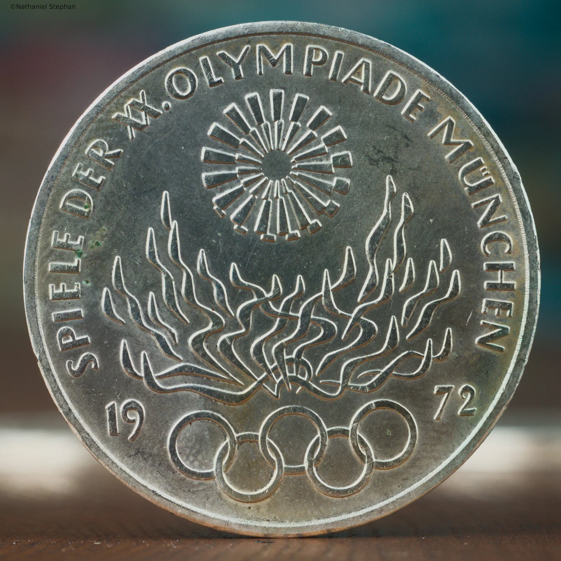 German 10 Mark Coin – München 1972 Olympics – Obverse Obverse of the German 10 Mark München 1972 Olympics commemorative silver coin