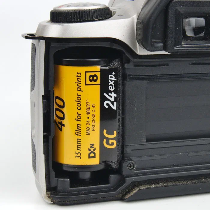 Film roll ready to be removed