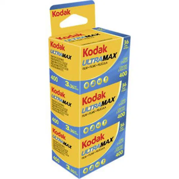 Kodak UltraMax 400 35mm Film Kodak UltraMax 400 35mm Negative Color Film 3 Pack of 36 Exposures