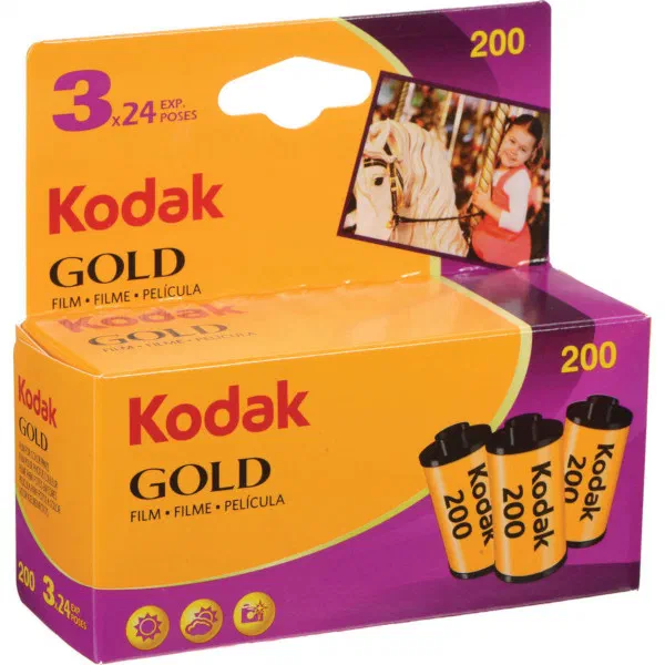 Kodak Gold 200 35mm Film Kodak Gold 200 35mm Negative Color Film 3 Pack of 24 Exposures