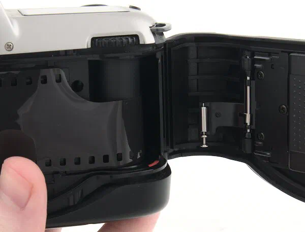 Nikon N65 Film Leader on the Take-up spool Nikon N65 Film Leader on the Take-up spool