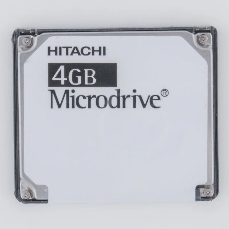 The front of a 4GB Hitachi Microdrive The front of a 4GB Hitachi Microdrive