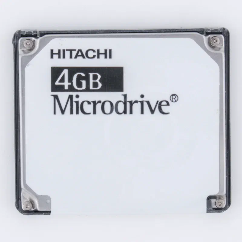 The front of a 4GB Hitachi Microdrive