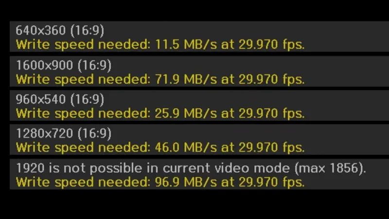 Magic Lantern RAW Write Speed Requirements