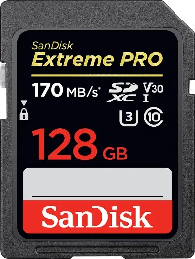 SanDisk Extreme PRO 128GB SD Card SanDisk Extreme PRO 128GB SD Memory Card