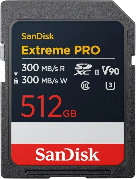SanDisk Extreme PRO SDXC UHS-II V90 512GB SD Card SanDisk Extreme PRO SDXC UHS-II V90 512GB SD Memory Card