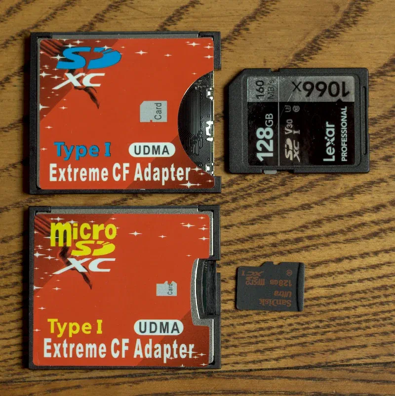 SD and MicroSD to Compact Flash