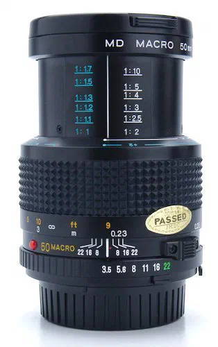 Lens Extended to 1:2 showing the Magnification Scale Lens Extended to 1:2 showing the Magnification Scale