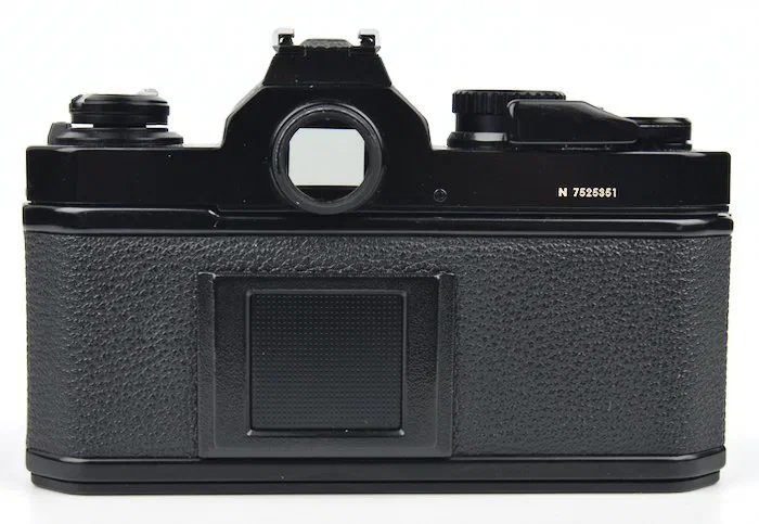 Nikon FM2 viewfinder and camera back.
