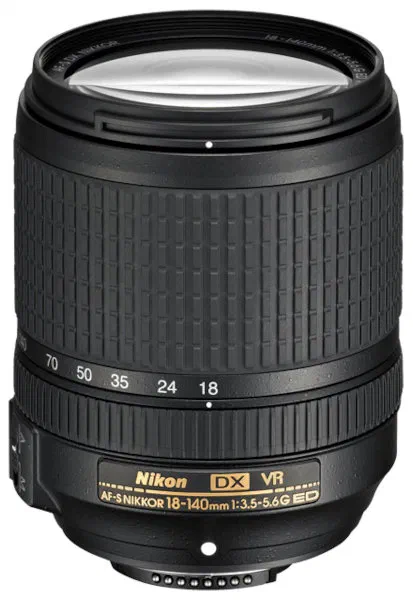 Nikon AF-S DX NIKKOR 18-140mm f/3.5-5.6G ED VR kit lens Nikon AF-S DX NIKKOR 18-140mm f/3.5-5.6G ED VR kit lens