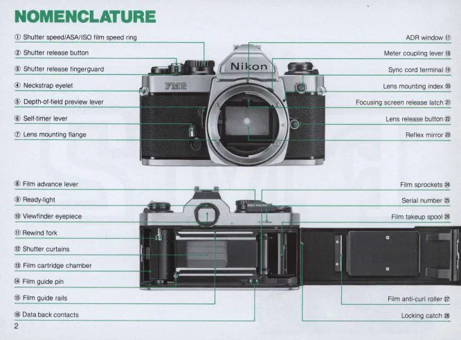 Nikon FM2 Manual for SLR film camera