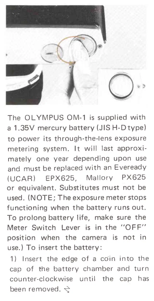 From the Olympus OM-1 Manual From the Olympus OM-1 Manual