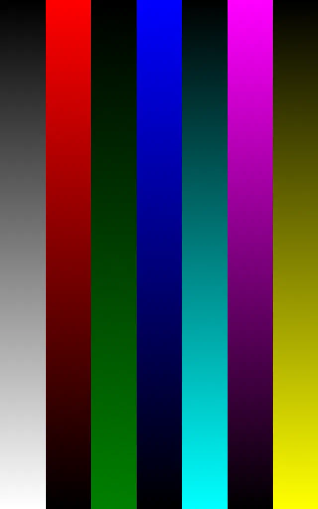 Gamma alternating color test print Gamma alternating color test print