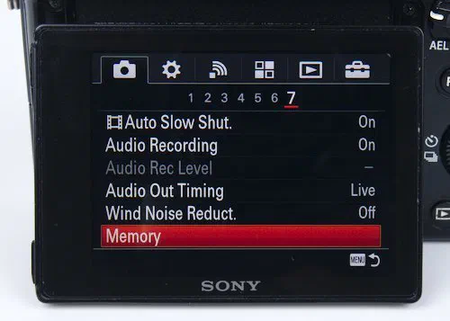 Sony A7 Menu Navigation Sony A7 Menu Navigation