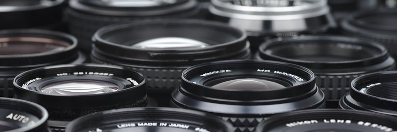 Lenses and gear from Nikon, Canon, Olympus, Minolta, Sony, Panasonic, and Pentax