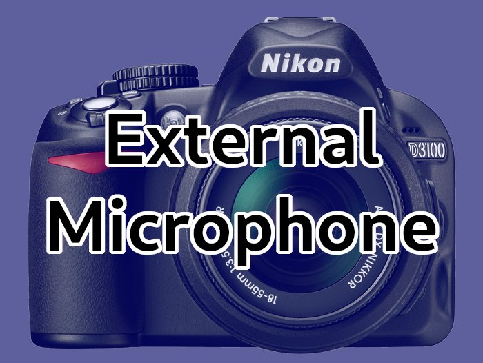 There is no Nikon D3100 mic jack. You can't use an external mic connected to the D3100, you will need to record audio separately.