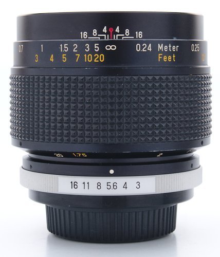Lens Barrel Showing Aperture Ring, Focus Ring, and Focus Distance Scale